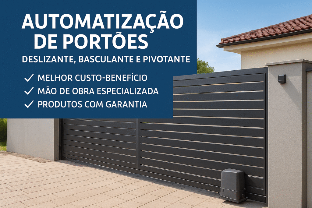 Imagem de portões automatizados.